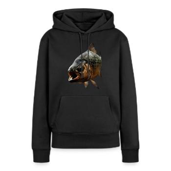 Piranha - Frauen Premium Bio Hoodie - Schwarz - Vorne - Julia (174cm)