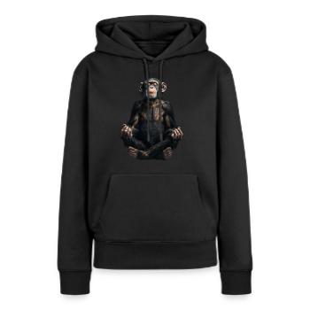 Chimpanzé - Sweat à capuche Premium bio Femme - noir - Devant - Julia (174cm)