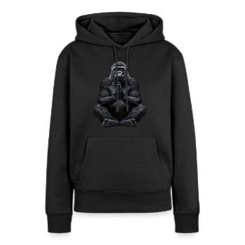 Gorilla - Frauen Premium Bio Hoodie - Schwarz - Vorne - Julia (174cm)
