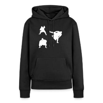 Sumo Silhouettes Sumo Lutte Sumo Fighter - Sweat à capuche Premium bio Femme - noir - Devant - Julia (174cm)