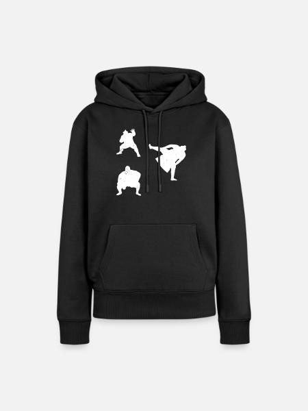 Sumo Silhouettes Sumo Lutte Sumo Fighter - Sweat à capuche Premium bio Femme - noir