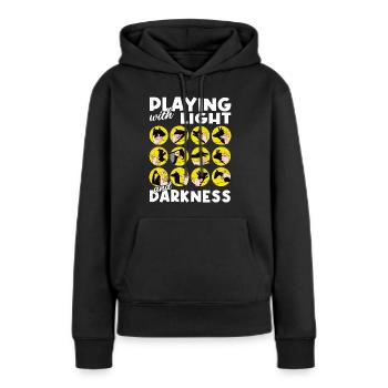 Handschattenpuppenspiel Puppen - Frauen Premium Bio Hoodie - Schwarz - Vorne - Julia (174cm)
