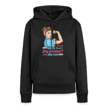Hundegruamwelpen Haustier -Pflege -Job Salon - Frauen Premium Bio Hoodie - Schwarz - Vorne - Julia (174cm)