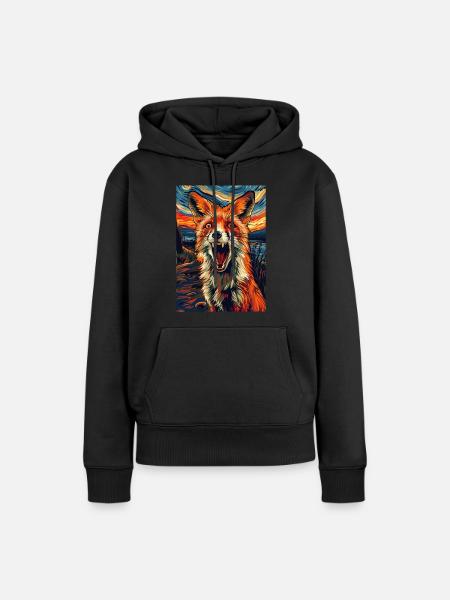 Fuchs - Frauen Premium Bio Hoodie - Schwarz