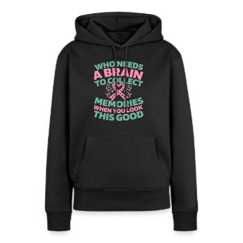 Maladie d’Alzheimer - Sweat à capuche Premium bio Femme - noir - Devant - Julia (174cm)