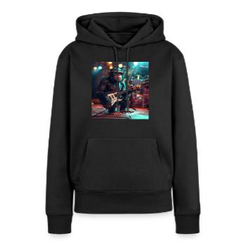 Chimpanzé - Sweat à capuche Premium bio Femme - noir - Devant - Julia (174cm)