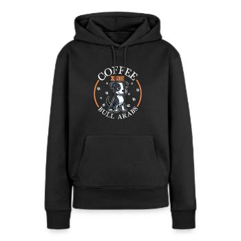 Kaffee und Bull Arab - Frauen Premium Bio Hoodie - Schwarz - Vorne - Julia (174cm)