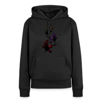 Corbeaux Corbeau Arbre Corbeaux Corbeaux volants - Sweat à capuche Premium bio Femme - noir - Devant - Julia (174cm)
