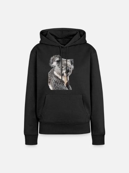Koala - Frauen Premium Bio Hoodie - Schwarz