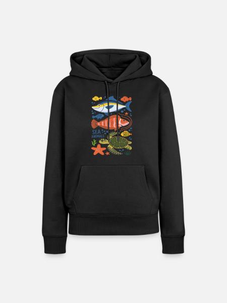 Meerestiere Meer Meeresbewohner für einen Taucher - Frauen Premium Bio Hoodie - Schwarz
