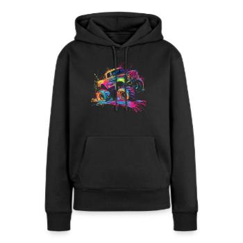 Boue Bogging Boue Course de boue 4 roues Monster Tru - Sweat à capuche Premium bio Femme - noir - Devant - Julia (174cm)