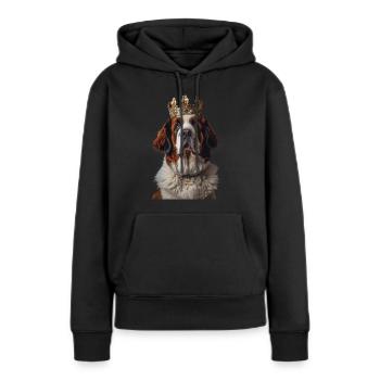 Bernhardiner - Frauen Premium Bio Hoodie - Schwarz - Vorne - Julia (174cm)