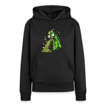 Haricots verts Jardin Haricots Jardinier Drôle - Sweat à capuche Premium bio Femme - noir - Devant - Julia (174cm)