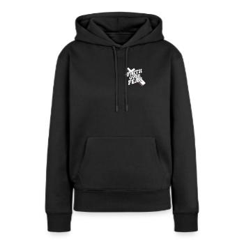 Jesus Christus Christlich Christentum Gott Bibel - Frauen Premium Bio Hoodie - Schwarz - Vorne - Julia (174cm)