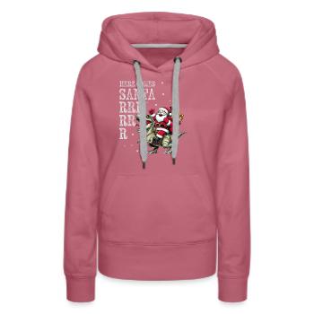 Santa Claus rides Dino Kids - Women’s Premium Organic Hoodie - mauve - Front - Isabella (175cm)