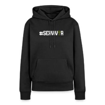 Funny Tennis Player Racket - Frauen Premium Bio Hoodie - Schwarz - Vorne - Julia (174cm)