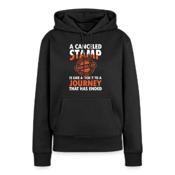 Lustige Briefmarken Briefmarkensammlung Humor - Frauen Premium Bio Hoodie - Schwarz - Vorne - Julia (174cm)