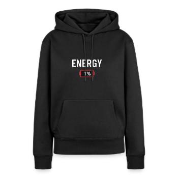 Energie 1% - Frauen Premium Bio Hoodie - Schwarz - Vorne - Julia (174cm)