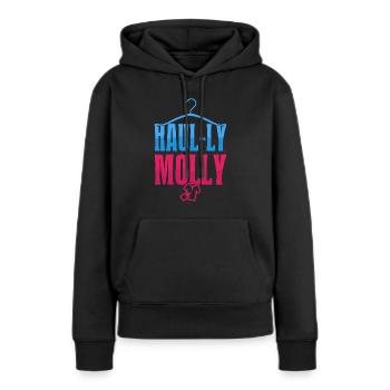 Friperie Shopper Haul-ly Molly Friperift - Sweat à capuche Premium bio Femme - noir - Devant - Julia (174cm)