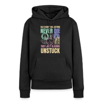 Lustige Briefmarken Briefmarkensammlung Humor - Frauen Premium Bio Hoodie - Schwarz - Vorne - Julia (174cm)