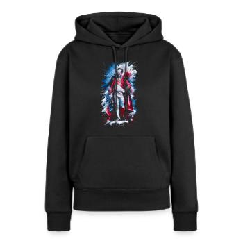 Portrait de Napoléon Bonaparte - Sweat à capuche Premium bio Femme - noir - Devant - Julia (174cm)