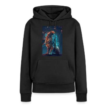 Capricorne - Sweat à capuche Premium bio Femme - noir - Devant - Julia (174cm)