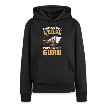 Employé de bureau - Sweat à capuche Premium bio Femme - noir - Devant - Julia (174cm)