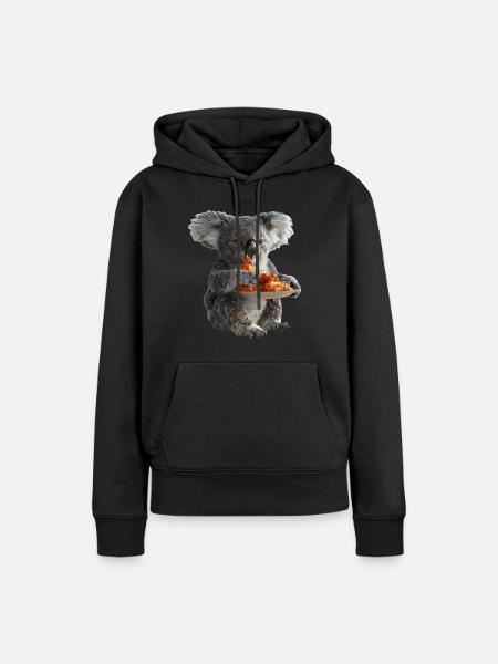 Koala - Dame Premium hoodie, økologisk bomuld - sort