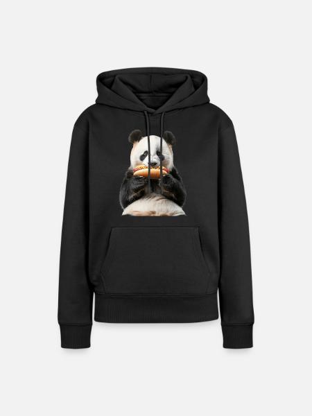 Panda - Women’s Premium Organic Hoodie - black