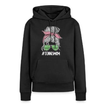 Funny Tennis Player Racket - Frauen Premium Bio Hoodie - Schwarz - Vorne - Julia (174cm)