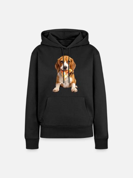 Beagle - Sweat à capuche Premium bio Femme - noir