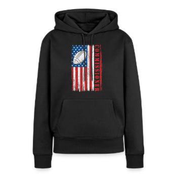 Commissaire Fantasy Football USA Drapeau Drôle - Sweat à capuche Premium bio Femme - noir - Devant - Julia (174cm)