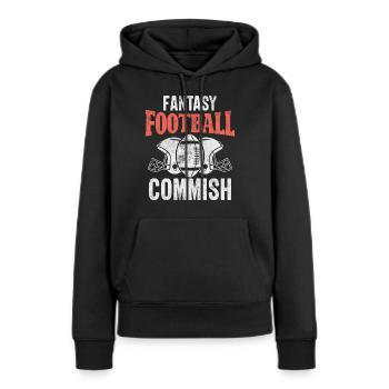 Fantasy Football Commish Jour de repêchage Drôle FFL - Sweat à capuche Premium bio Femme - noir - Devant - Julia (174cm)