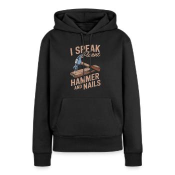 Charpentier, Charpentier, Charpentier - Sweat à capuche Premium bio Femme - noir - Devant - Julia (174cm)