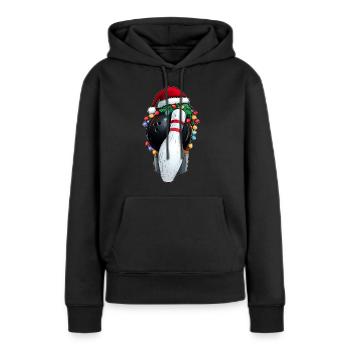 Bowling melon chapeau de Noël Noël - Sweat à capuche Premium bio Femme - noir - Devant - Julia (174cm)