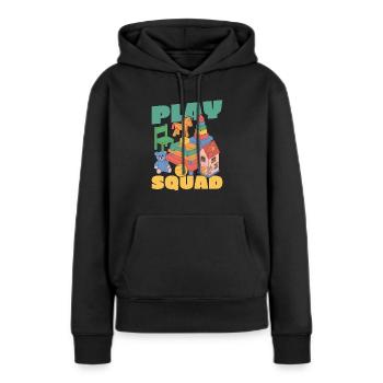 Éducateur de la petite enfance Kader - Sweat à capuche Premium bio Femme - noir - Devant - Julia (174cm)