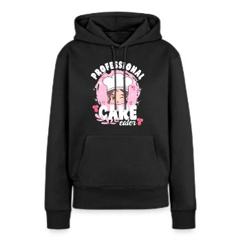 Pâtissier Amateur de Gâteau Professionnel Cadeau - Sweat à capuche Premium bio Femme - noir - Devant - Julia (174cm)