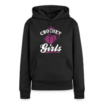 Crochet fille crochet crochet crochet - Crochet filles - Sweat à capuche Premium bio Femme - noir - Devant - Julia (174cm)