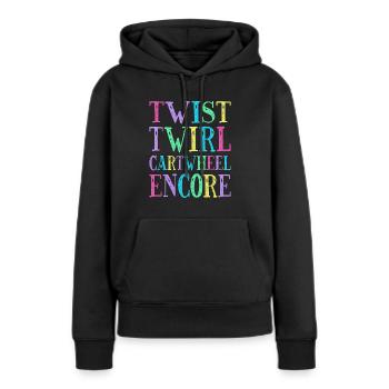 Cartwheeling Acrobat Twist Twirl Cartwheel Gift - Sweat à capuche Premium bio Femme - noir - Devant - Julia (174cm)