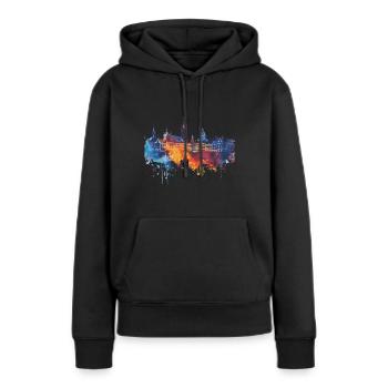 Leiden - Frauen Premium Bio Hoodie - Schwarz - Vorne - Julia (174cm)