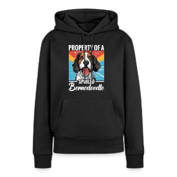 Propriété d’un Bernedoodle gâté - Sweat à capuche Premium bio Femme - noir - Devant - Julia (174cm)