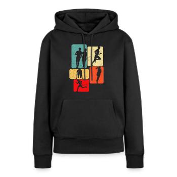 Types de course Motivation Marathon Cadeau - Sweat à capuche Premium bio Femme - noir - Devant - Julia (174cm)