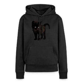 Chat brun Animal de compagnie Design graphique Art animalier - Sweat à capuche Premium bio Femme - noir - Devant - Julia (174cm)