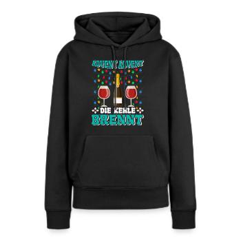 ADVENT ADVENT DIE KEHLE BRENNT Lustiges Glühwein - Frauen Premium Bio Hoodie - Schwarz - Vorne - Julia (174cm)