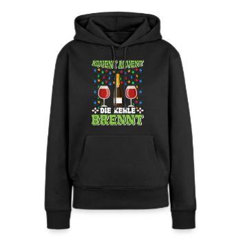 ADVENT ADVENT DIE KEHLE BRENNT Lustiges Glühwein - Frauen Premium Bio Hoodie - Schwarz - Vorne - Julia (174cm)