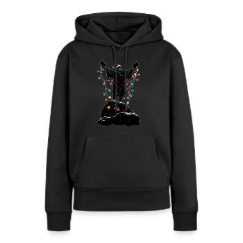 Moïse Chapeau de Père Noël - Sweat à capuche Premium bio Femme - noir - Devant - Julia (174cm)