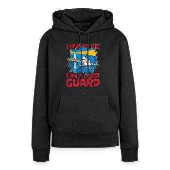 Garde-côte - Sweat à capuche Premium bio Femme - noir - Devant - Julia (174cm)