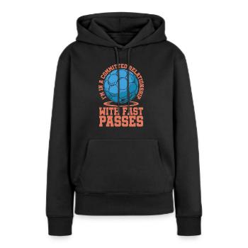 Handball Handballer - Frauen Premium Bio Hoodie - Schwarz - Vorne - Julia (174cm)