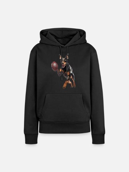 Dobermann - Frauen Premium Bio Hoodie - Schwarz