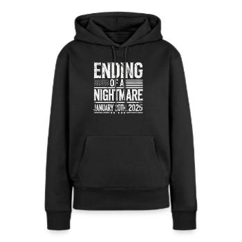 Ende Eines Albtraums, 20. Januar 2025 - Frauen Premium Bio Hoodie - Schwarz - Vorne - Julia (174cm)